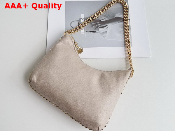 Stella Mccartney Falabella Zipped Mini Shoulder Bag in Butter Cream with Gold Chain Replica