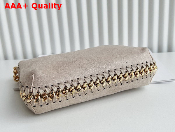Stella Mccartney Falabella Zipped Mini Shoulder Bag in Butter Cream with Gold Chain Replica