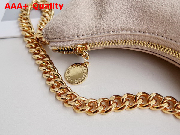 Stella Mccartney Falabella Zipped Mini Shoulder Bag in Butter Cream with Gold Chain Replica