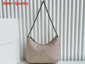Stella Mccartney Falabella Zipped Mini Shoulder Bag in Butter Cream with Silver Chain Replica