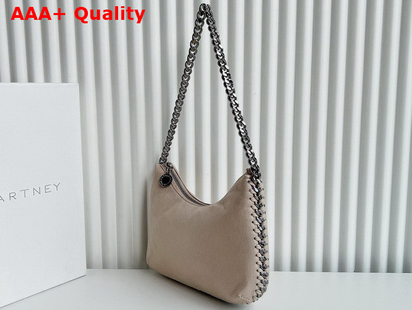 Stella Mccartney Falabella Zipped Mini Shoulder Bag in Butter Cream with Silver Chain Replica