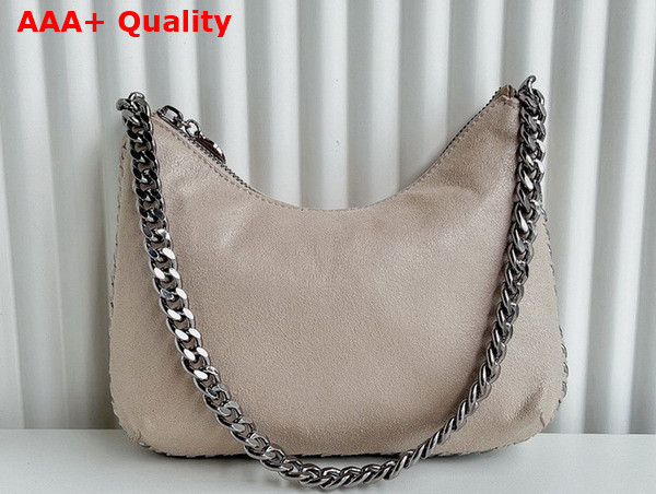 Stella Mccartney Falabella Zipped Mini Shoulder Bag in Butter Cream with Silver Chain Replica