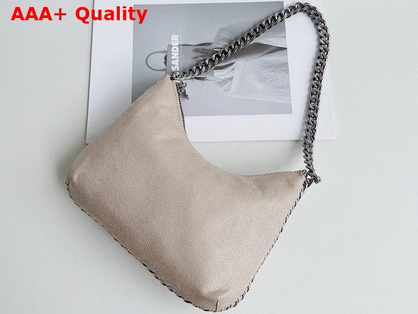 Stella Mccartney Falabella Zipped Mini Shoulder Bag in Butter Cream with Silver Chain Replica