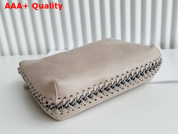 Stella Mccartney Falabella Zipped Mini Shoulder Bag in Butter Cream with Silver Chain Replica