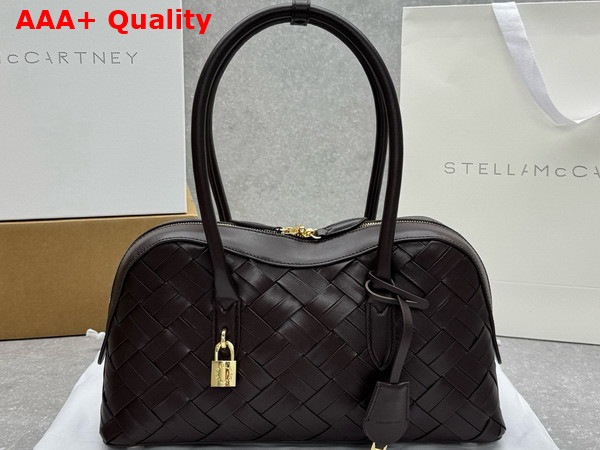 Stella Ryder Woven Shoulder Bag in Chocolate Replica
