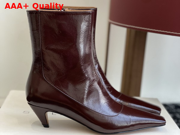Stella Spur Heeled Ankle Boots in Moca Leather Replica