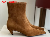Stella Spur Heeled Ankle Boots in Pecan Vegan Suede Replica