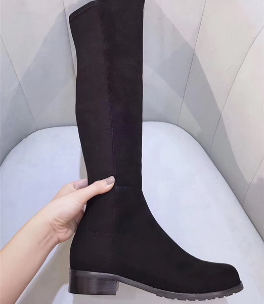 Stuart Weitzman 5050 Boot in Black Suede Calf with Micro Stretch Back Shaft For Sale