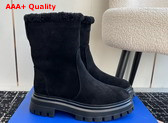 Stuart Weitzman Bedford Chill Moto Bootie in Black Suede Leather Replica
