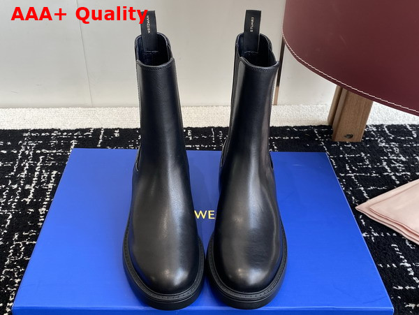 Stuart Weitzman Celia Chelsea Bootie in Black Smooth Leather Replica