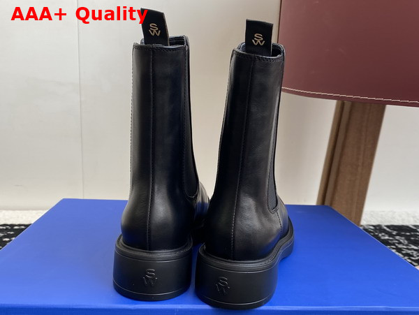 Stuart Weitzman Celia Chelsea Bootie in Black Smooth Leather Replica