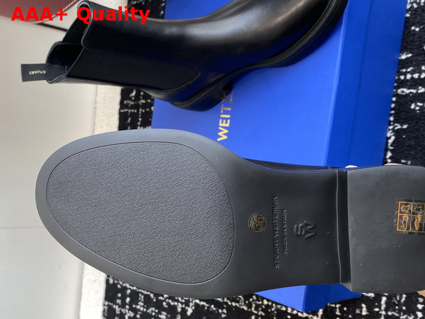 Stuart Weitzman Celia Chelsea Bootie in Black Smooth Leather Replica