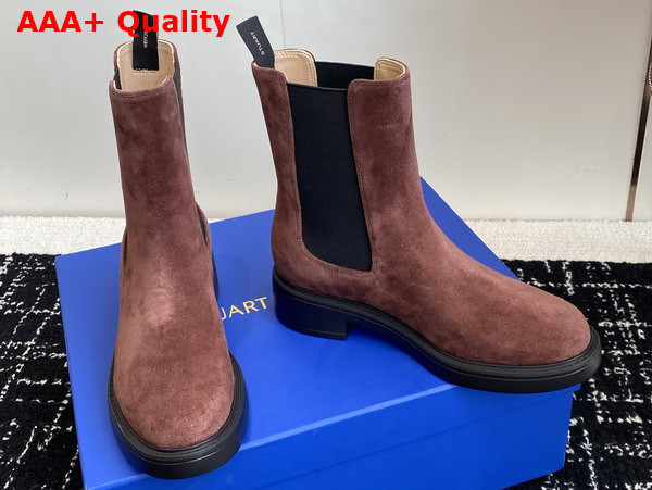 Stuart Weitzman Celia Chelsea Bootie in Brown Suede Replica