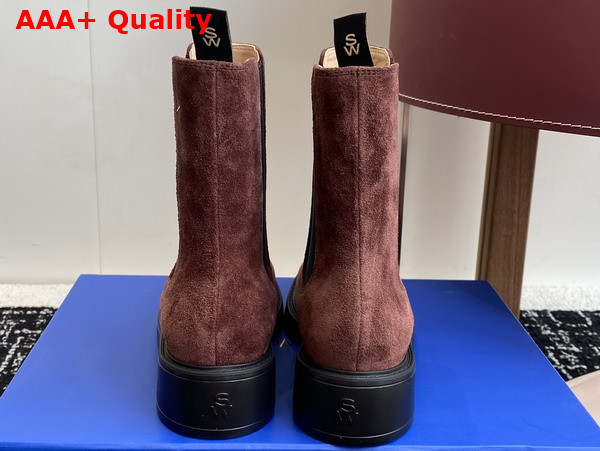 Stuart Weitzman Celia Chelsea Bootie in Brown Suede Replica