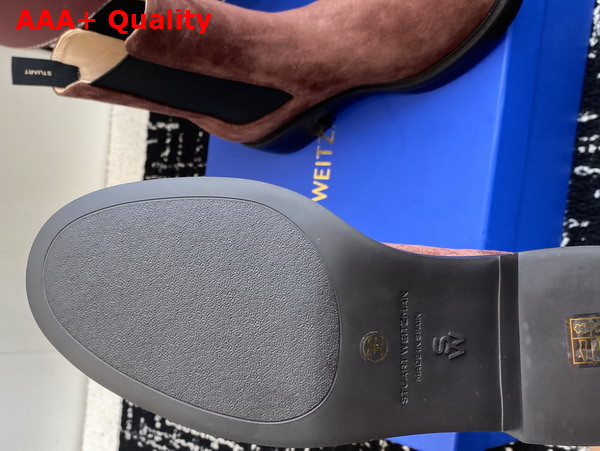 Stuart Weitzman Celia Chelsea Bootie in Brown Suede Replica