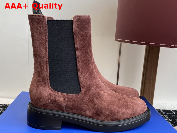 Stuart Weitzman Celia Chelsea Bootie in Brown Suede Replica