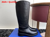 Stuart Weitzman Celia Riding Boot in Black Smooth Leather Replica