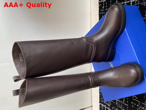 Stuart Weitzman Celia Riding Boot in Dark Brown Smooth Leather Replica