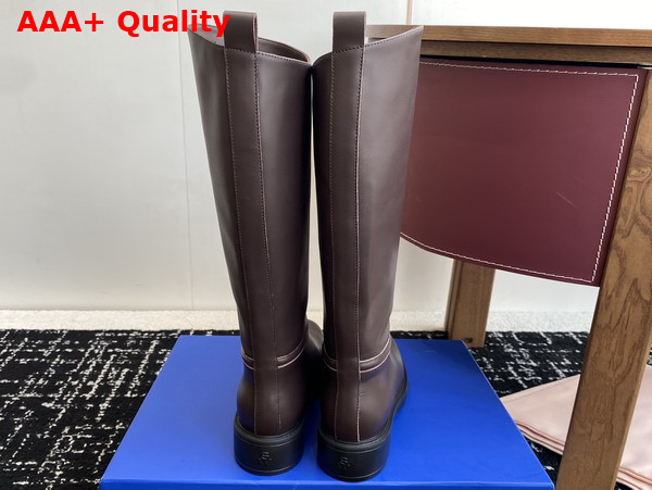 Stuart Weitzman Celia Riding Boot in Dark Brown Smooth Leather Replica