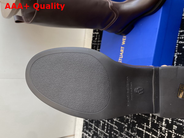 Stuart Weitzman Celia Riding Boot in Dark Brown Smooth Leather Replica