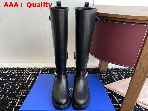 Stuart Weitzman Chrystie Boot in Black Smooth Leather Replica
