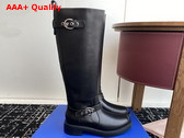 Stuart Weitzman Chrystie Boot in Black Smooth Leather Replica