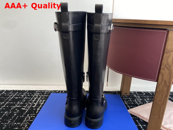 Stuart Weitzman Chrystie Boot in Black Smooth Leather Replica