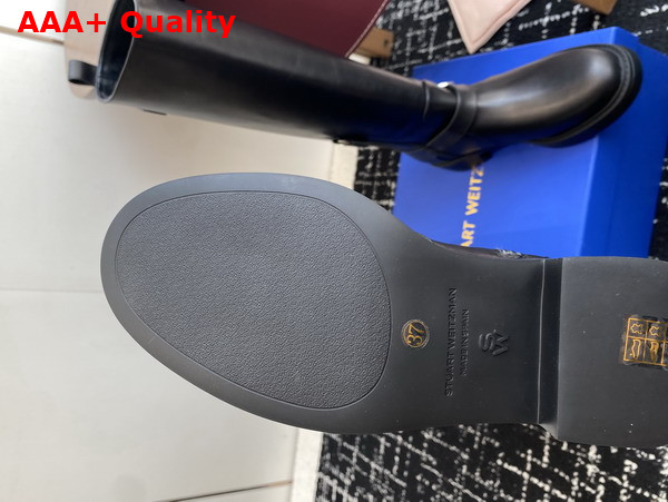 Stuart Weitzman Chrystie Boot in Black Smooth Leather Replica