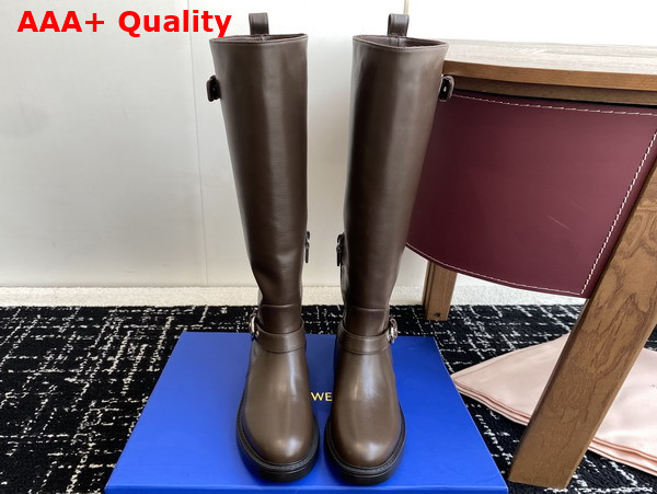 Stuart Weitzman Chrystie Boot in Dark Brown Smooth Leather Replica