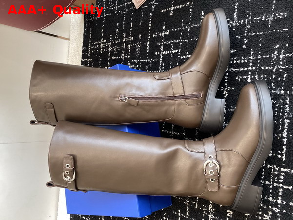 Stuart Weitzman Chrystie Boot in Dark Brown Smooth Leather Replica