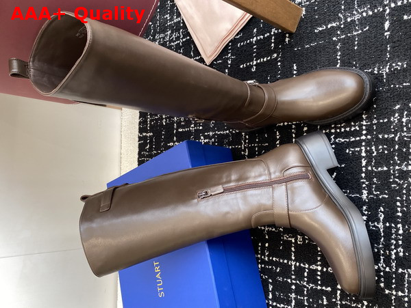 Stuart Weitzman Chrystie Boot in Dark Brown Smooth Leather Replica
