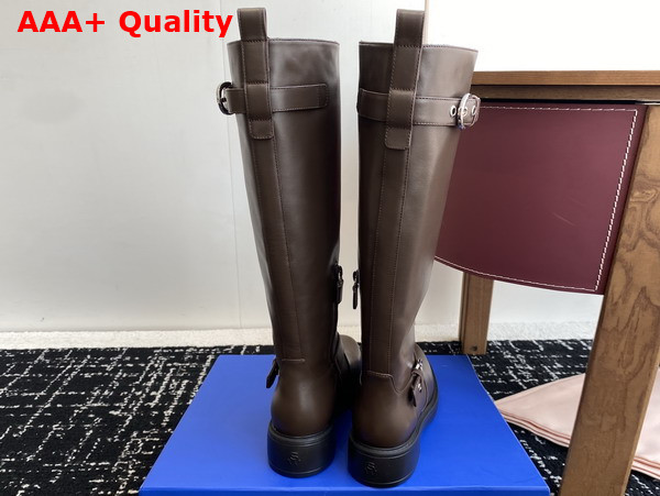 Stuart Weitzman Chrystie Boot in Dark Brown Smooth Leather Replica