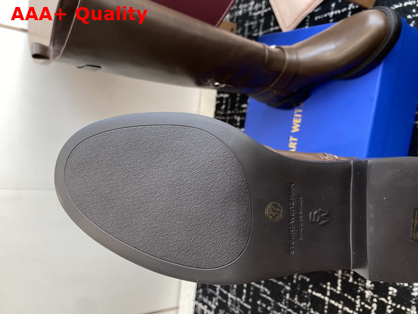 Stuart Weitzman Chrystie Boot in Dark Brown Smooth Leather Replica
