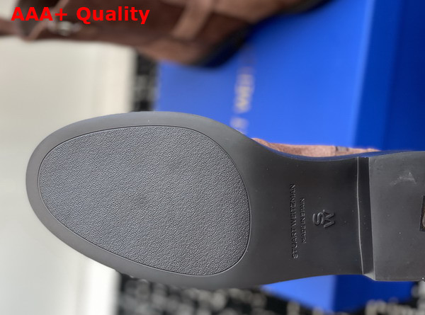 Stuart Weitzman Chrystie Zip Bootie in Brown Suede Leather Replica