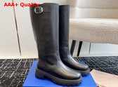 Stuart Weitzman Emerson Buckle Boot in Black Calfskin Leather Replica