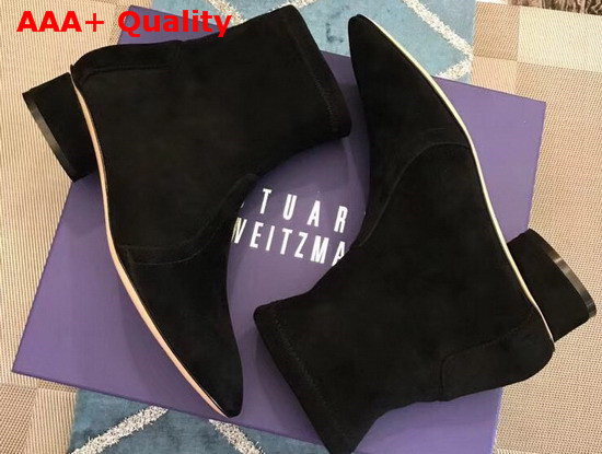 Stuart Weitzman Margot Bootie in Black Suede Replica