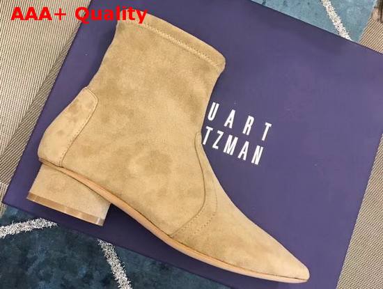 Stuart Weitzman Margot Bootie in Light Brown Suede Replica
