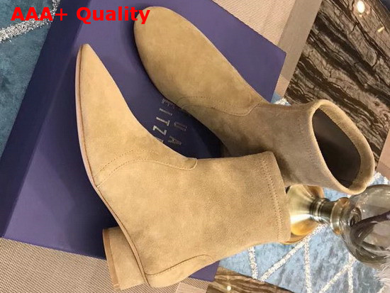 Stuart Weitzman Margot Bootie in Light Brown Suede Replica