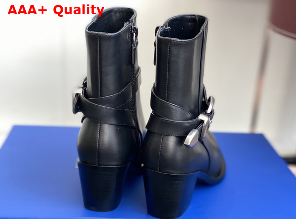 Stuart Weitzman Maven Western Bootie in Black Smooth Leather Replica