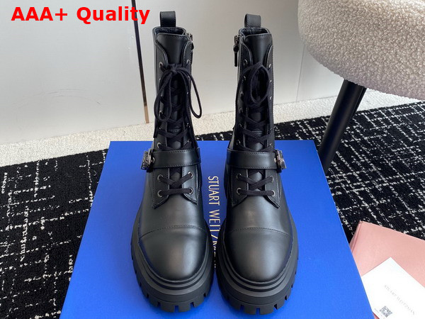 Stuart Weitzman Maverick Bedford Bootie in Black Calfskin Replica