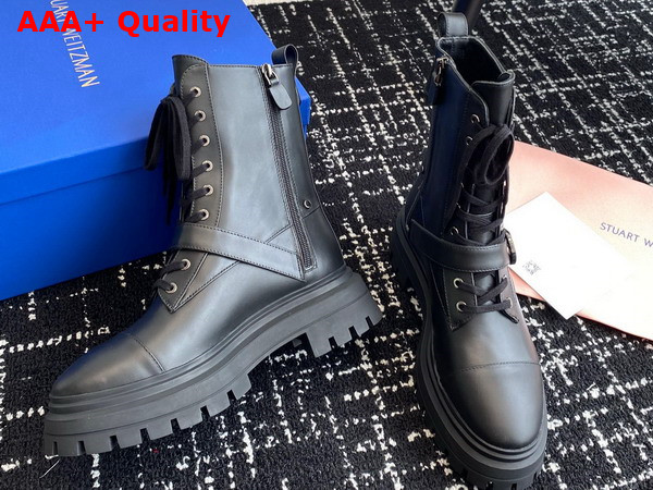 Stuart Weitzman Maverick Bedford Bootie in Black Calfskin Replica