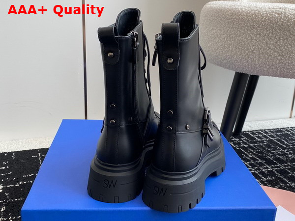 Stuart Weitzman Maverick Bedford Bootie in Black Calfskin Replica