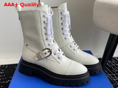 Stuart Weitzman Maverick Bedford Bootie in White Calfskin Replica