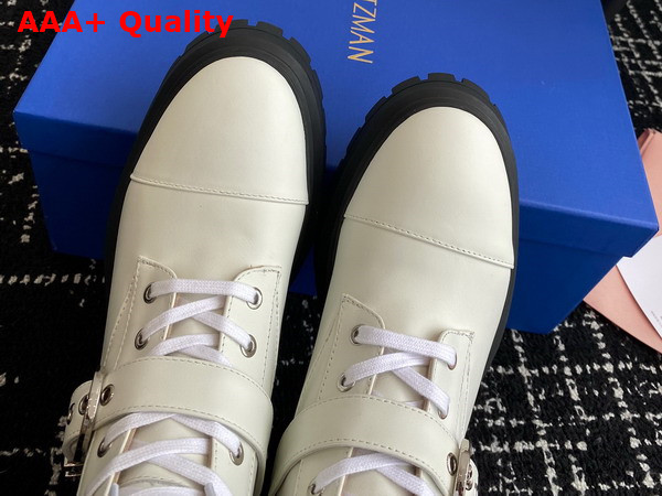 Stuart Weitzman Maverick Bedford Bootie in White Calfskin Replica