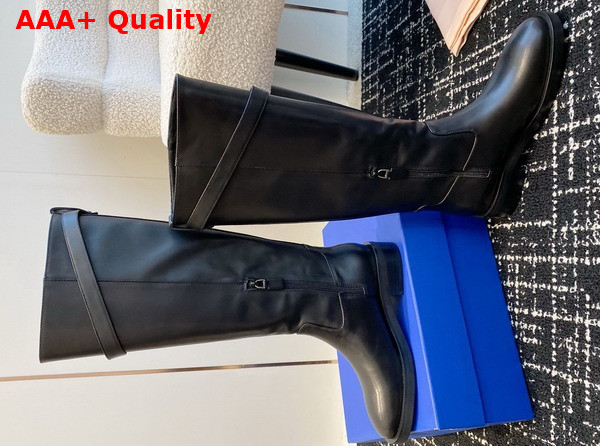 Stuart Weitzman Maverick Knee High Boot in Black Calfskin Leather Replica