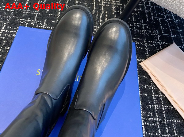 Stuart Weitzman Maverick Knee High Boot in Black Calfskin Leather Replica