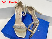 Stuart Weitzman Nudistcurve 75 Highshine Sandal in Light Gold Lambskin Replica