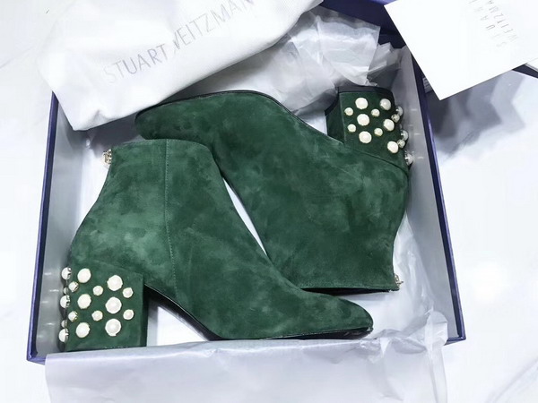 Stuart Weitzman Pearlbacari Bootie Green Suede For Sale