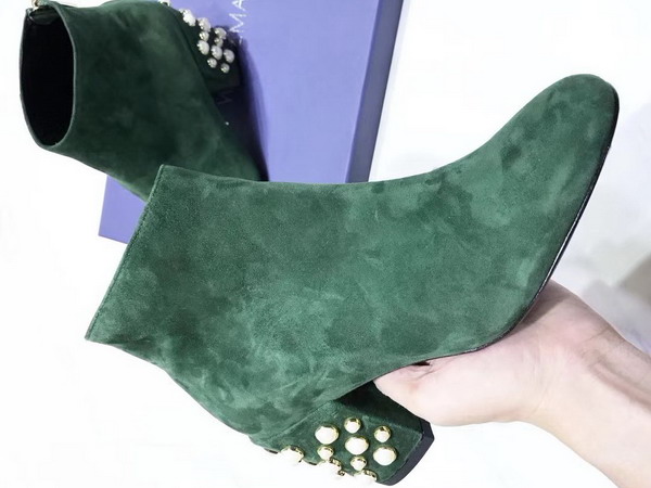 Stuart Weitzman Pearlbacari Bootie Green Suede For Sale