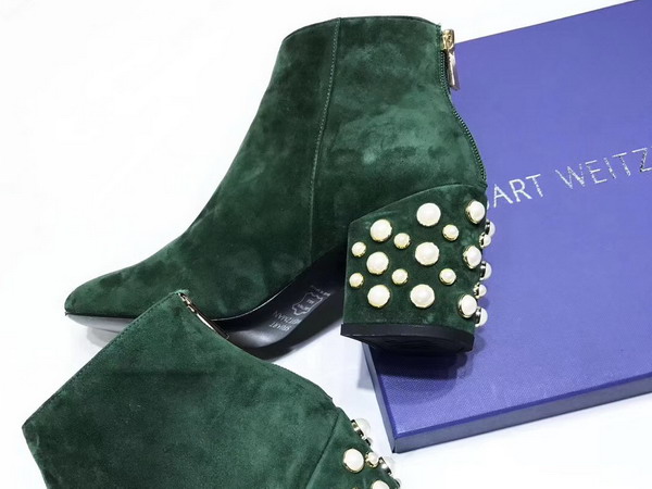Stuart Weitzman Pearlbacari Bootie Green Suede For Sale